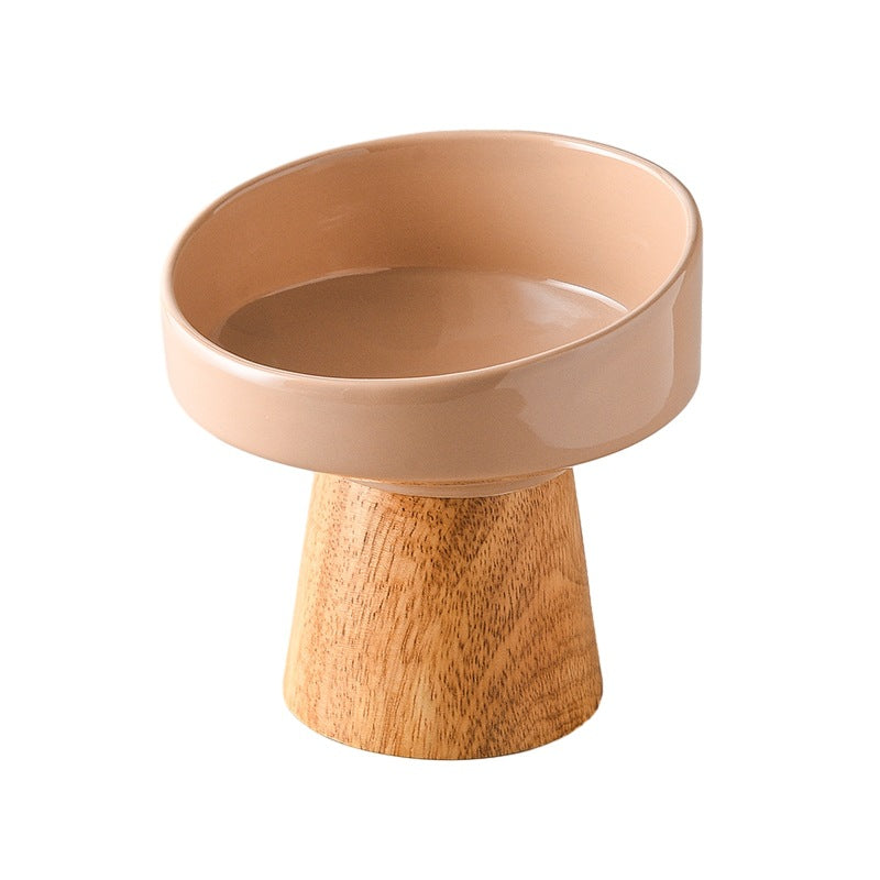 Elevated Ceramic Feeding Water Bowl Pet Dining Dish