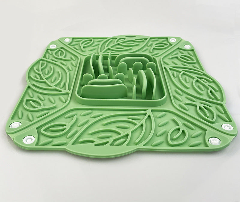Foldable Silicone Slow Feeding Mat Multi Functional Pet Bowl