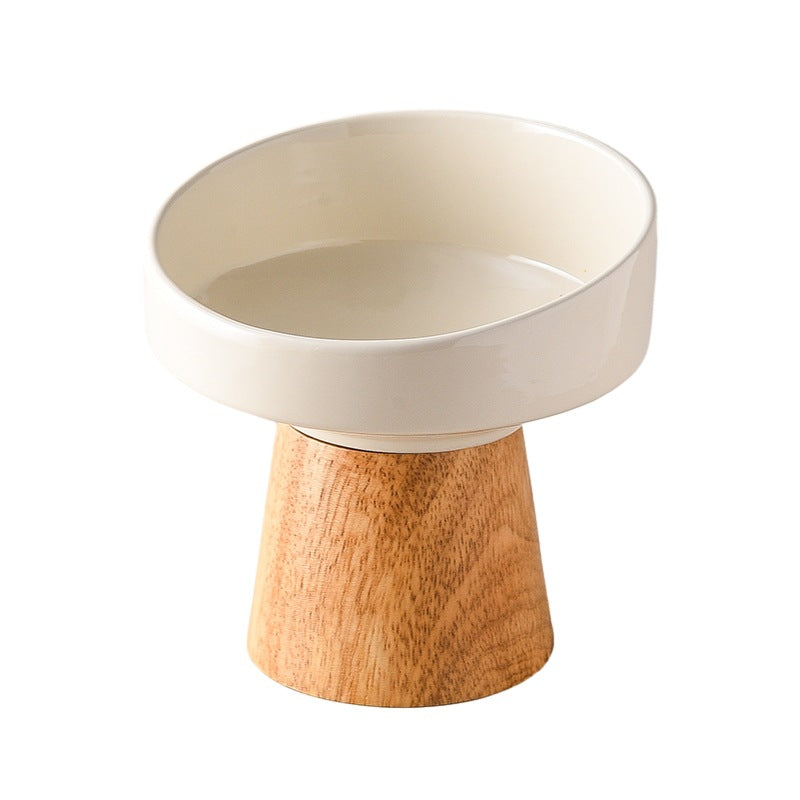 Elevated Ceramic Feeding Water Bowl Pet Dining Dish