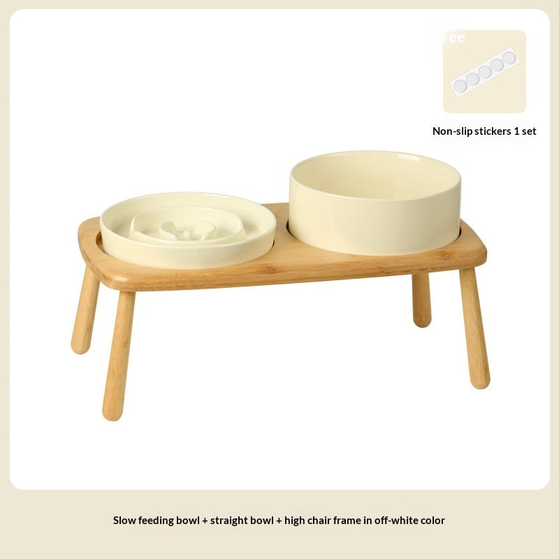 Ceramic Slow Feeding Anti Choking Tip Proof Pet Bowl
