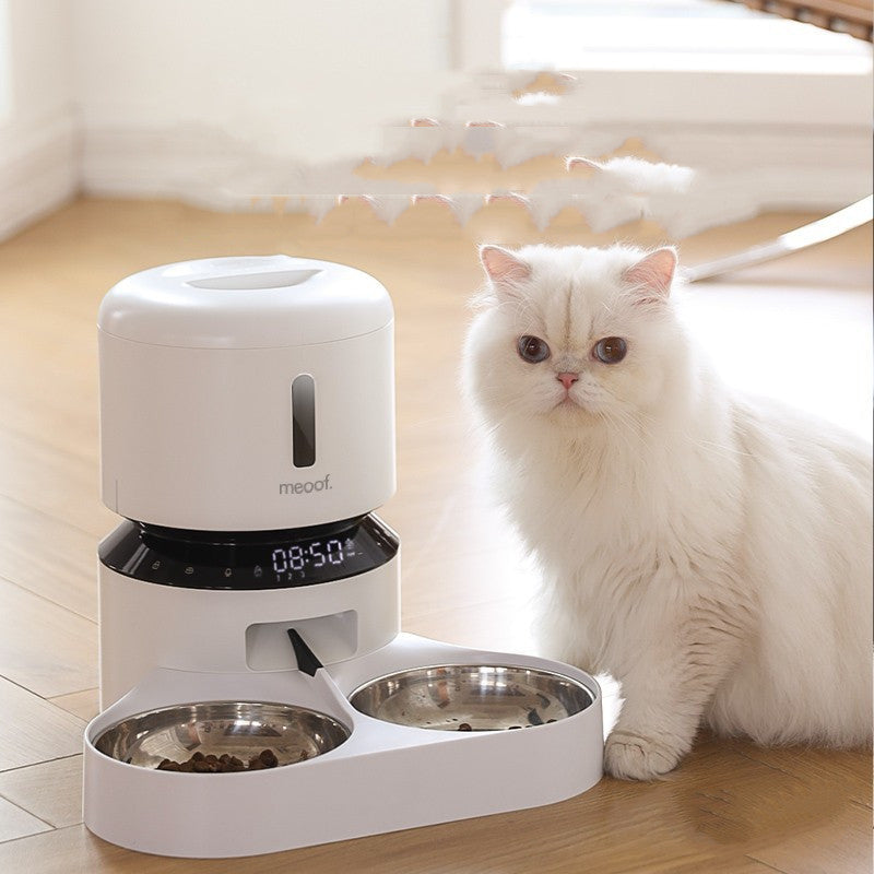 Automatic Capsule Double Bowl Feeding Pet Feeder