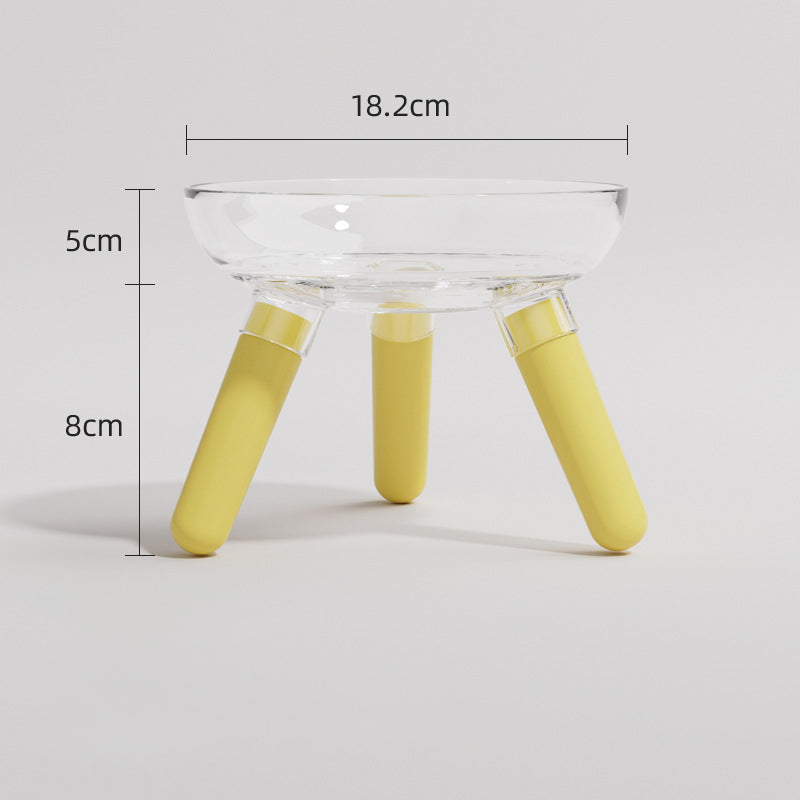 Anti Knock Transparent Glass Feeding Water Bowl Pet Dish