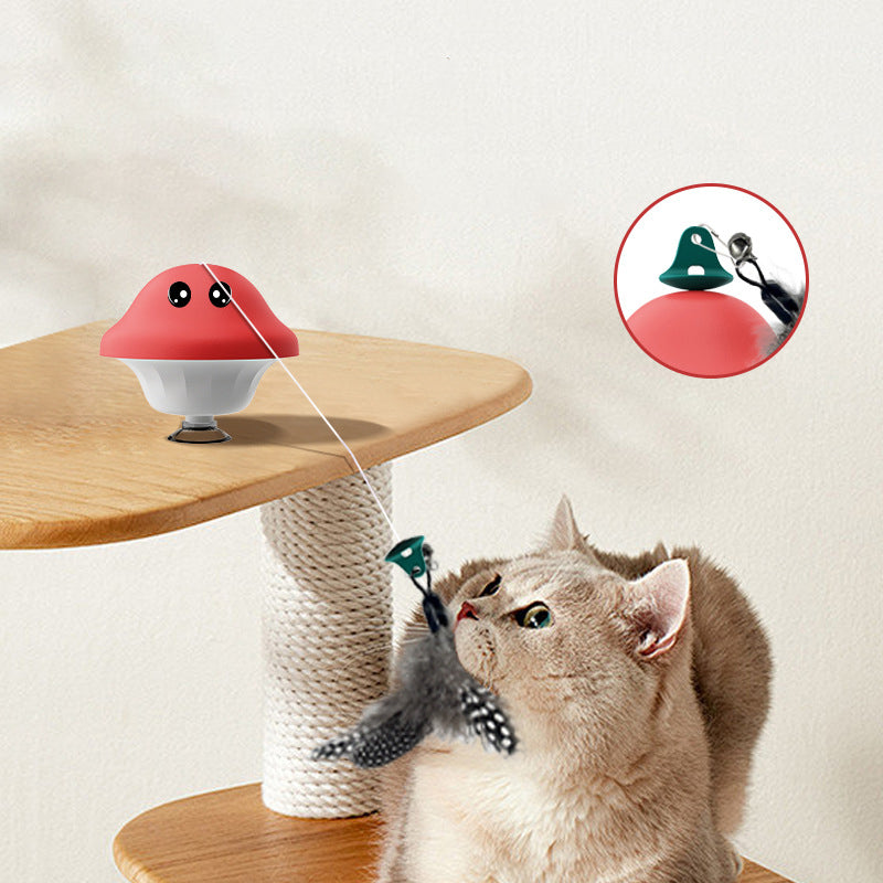 Suction Cup Retractable Wand Pet Teaser Exercise Interactive Toy