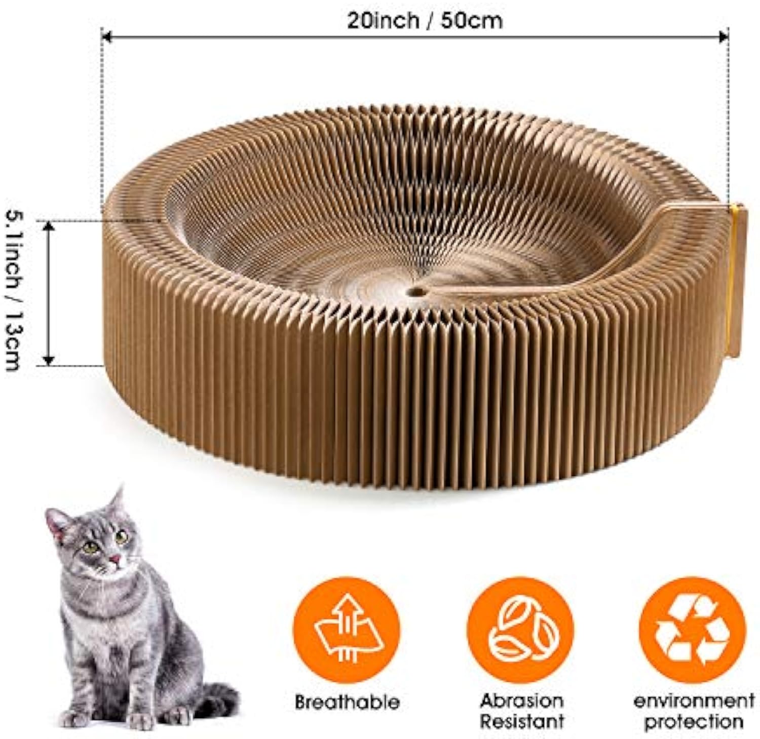 Collapsible Cardboard Pet Scratcher Lounge Bed For Indoor Use