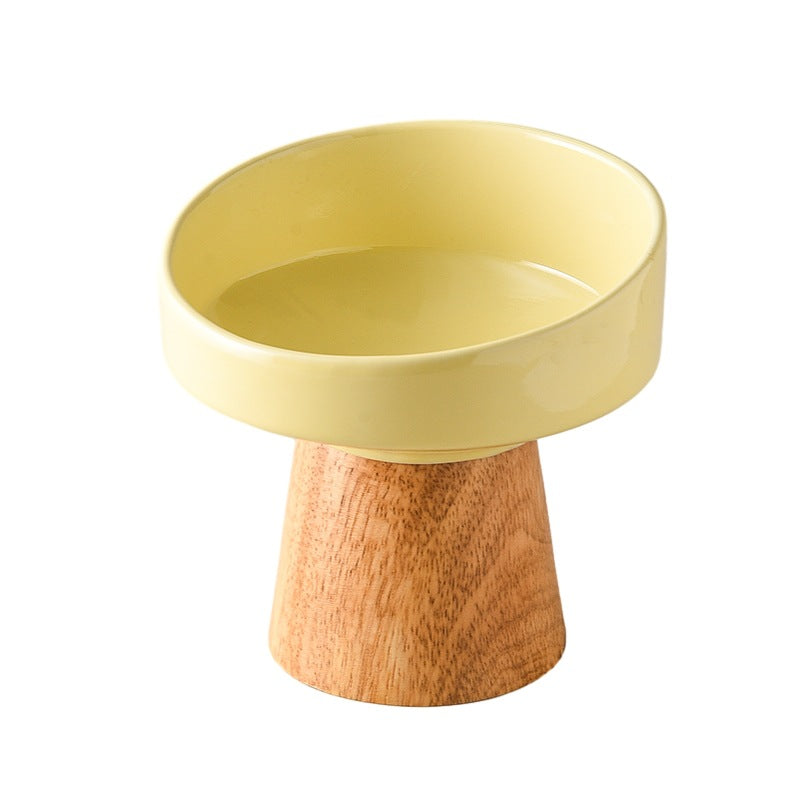 Elevated Ceramic Feeding Water Bowl Pet Dining Dish