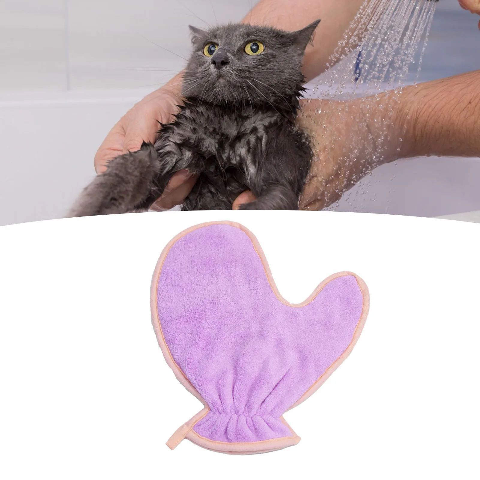 Pet Double Sided Absorbent Bath Towel Cleaning Gloves