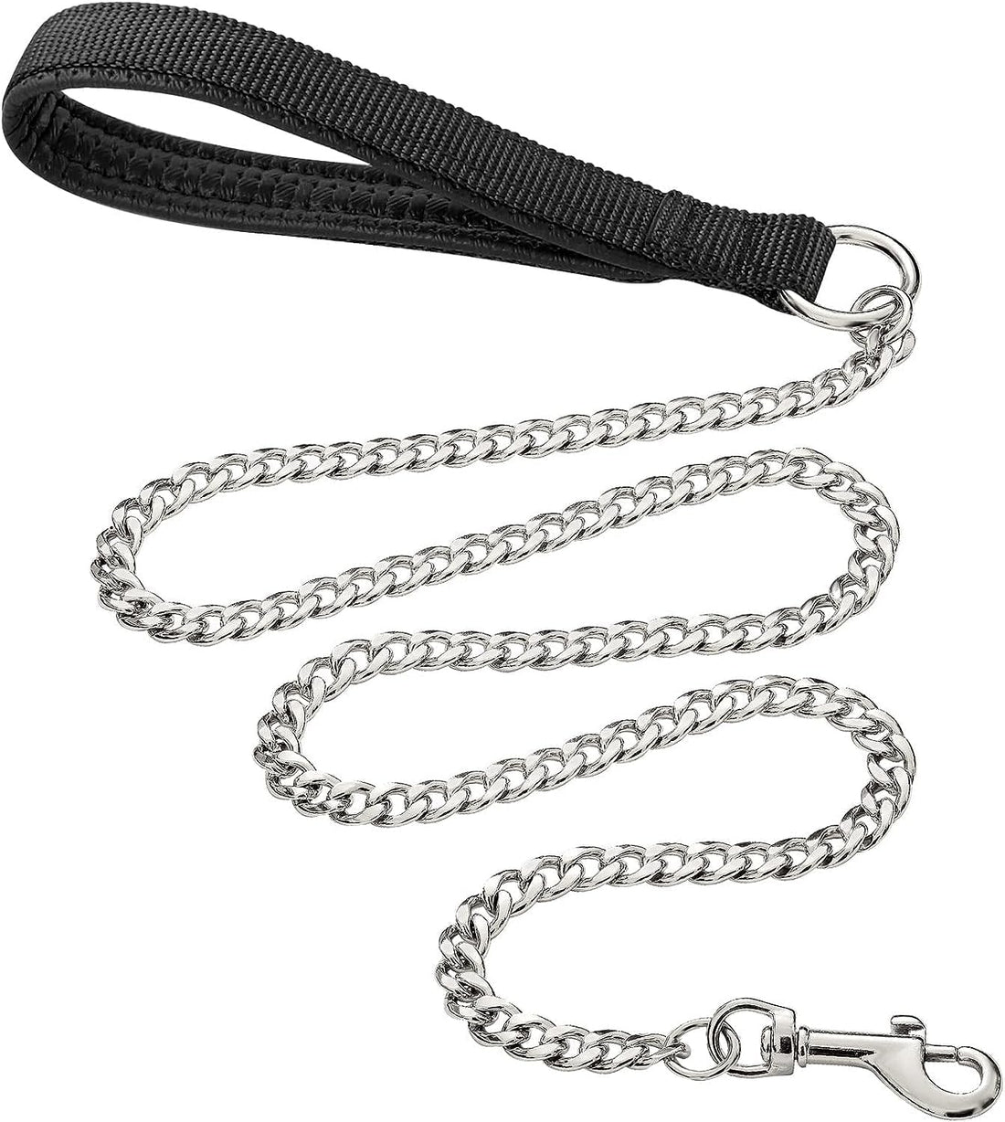 Heavy Duty Metal Chew Proof Chain Pet Leash Padded Handle