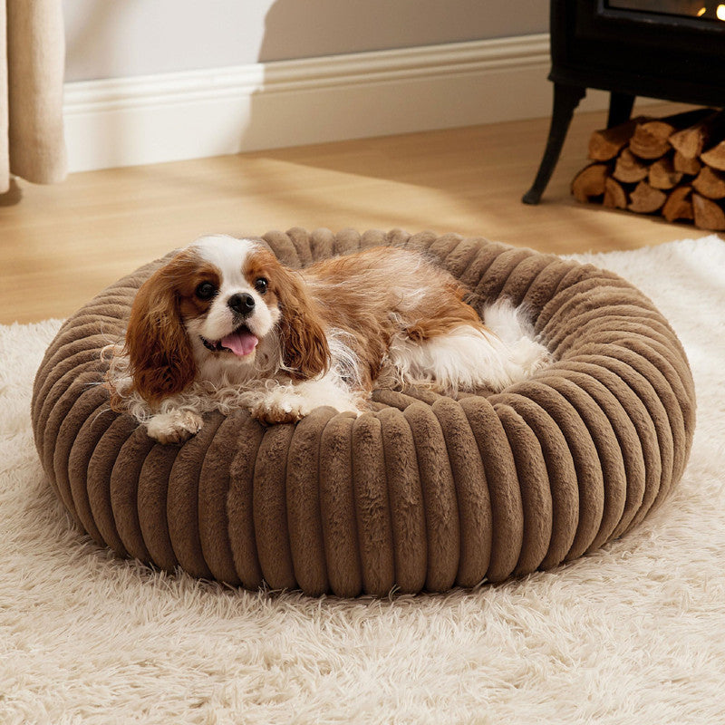 Pet High Gram Plush Round Winter Warm Bed Mat