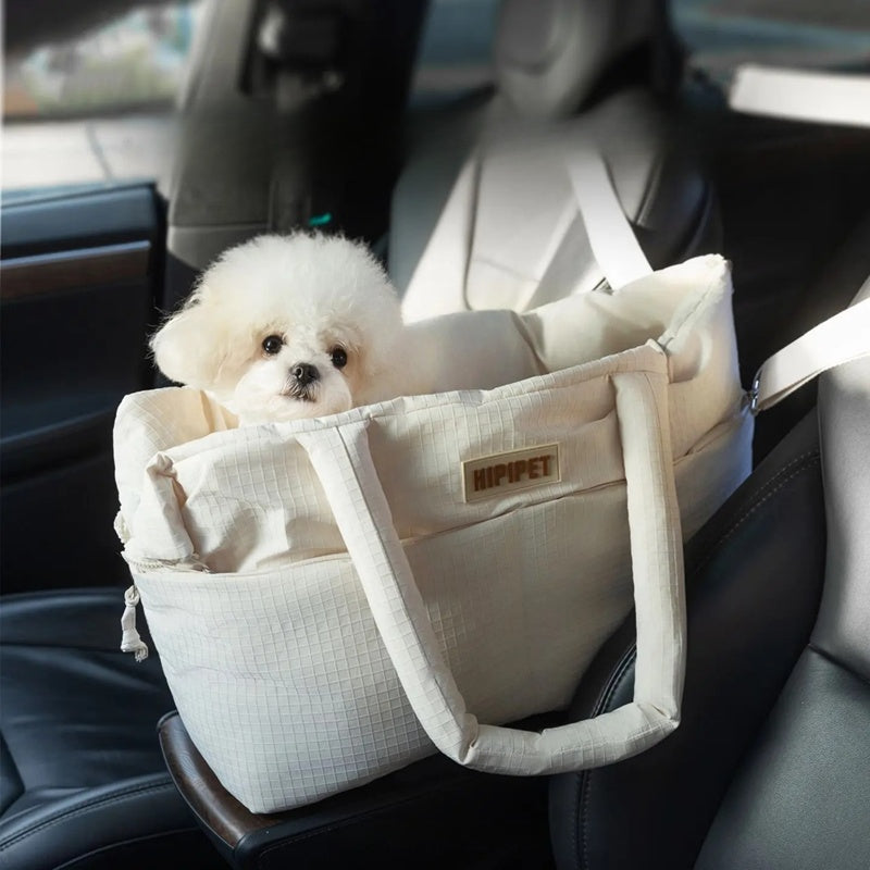 Pet Portable Car Seat Carrier Safety Leash Travel Console Bag