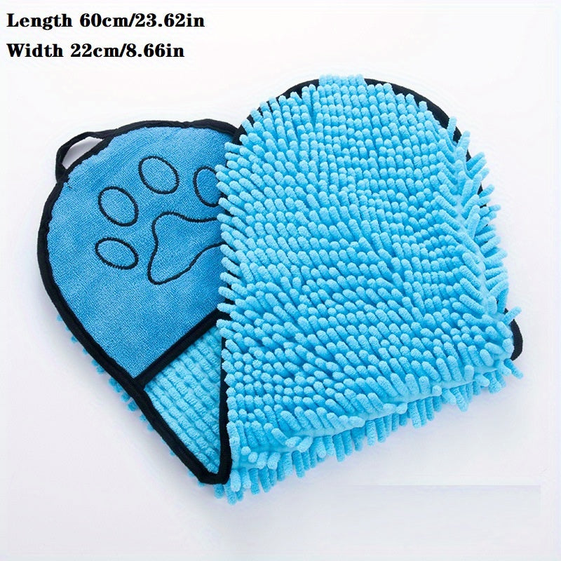 Pet Super Absorbent Microfiber Quick Dry Bath Towel With Hand Pockets