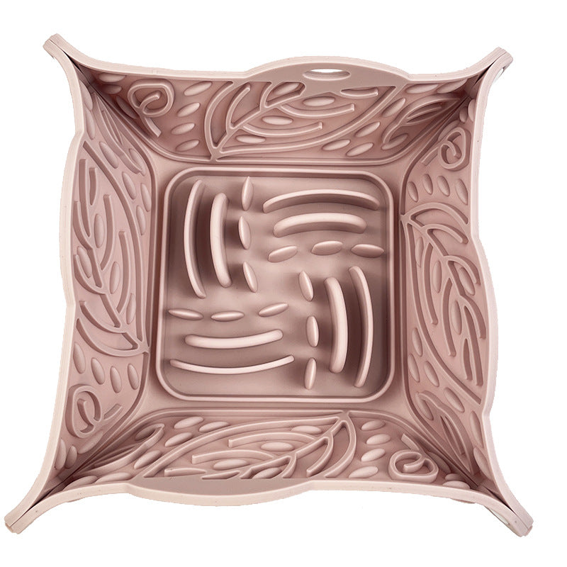 Foldable Silicone Slow Feeding Mat Multi Functional Pet Bowl