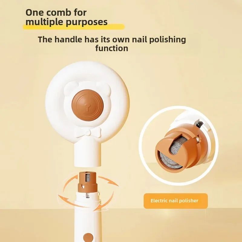 Rechargeable 2 In 1 Pet Nail Trimmer And Grooming Brush