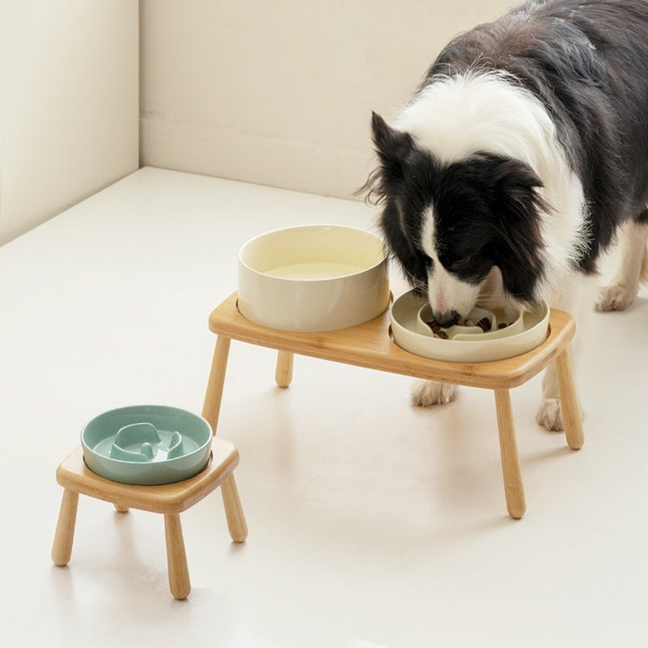 Ceramic Slow Feeding Anti Choking Tip Proof Pet Bowl