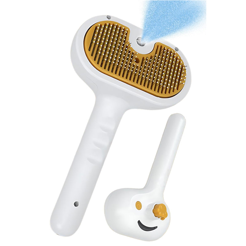 Pet Grooming Steam Brush With Spray For Shedding