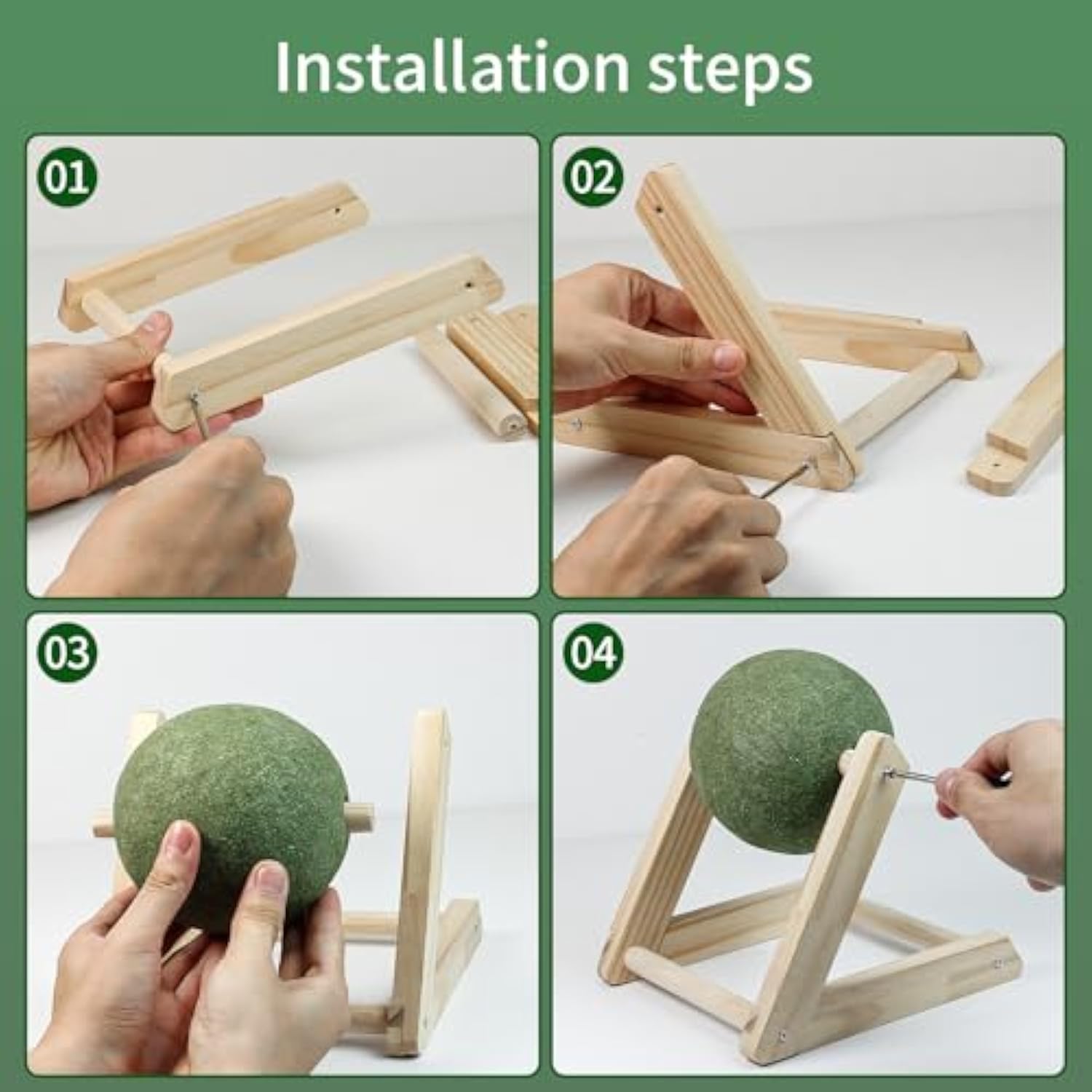 Natural Pet Catnip Balls With Holder Interactive Toy